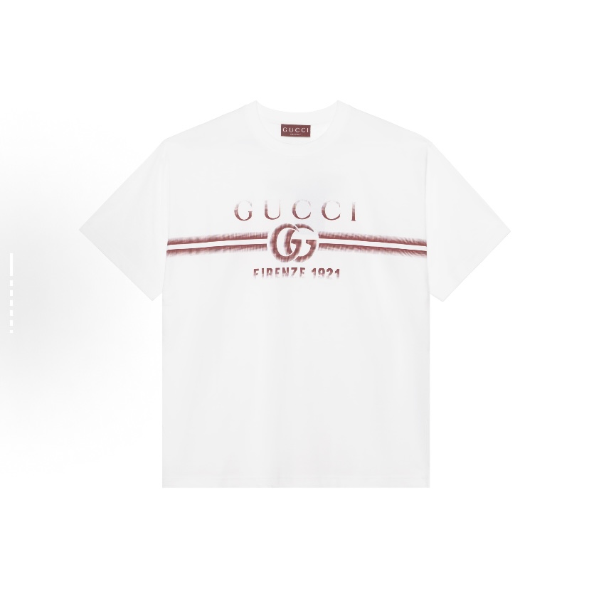 未使用 GUCCI/古驰 1921字母Logo印花圆领短袖T恤
