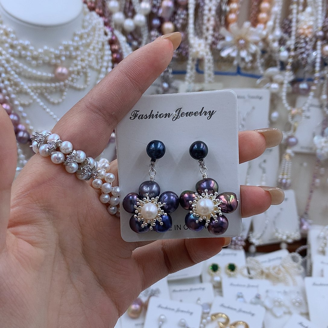 项链银S925镶嵌淡水珍珠