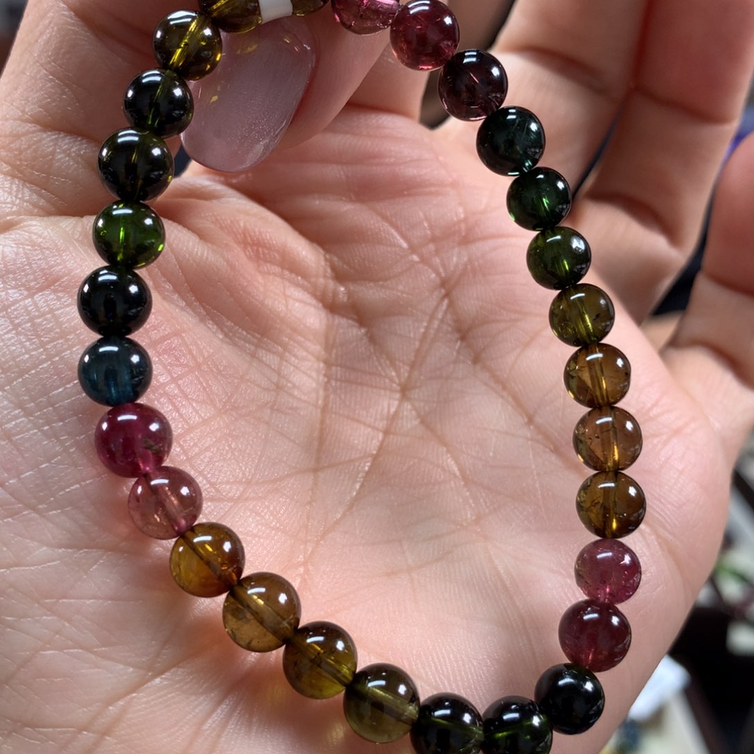 碧玺手链未镶嵌6.8毫米左右