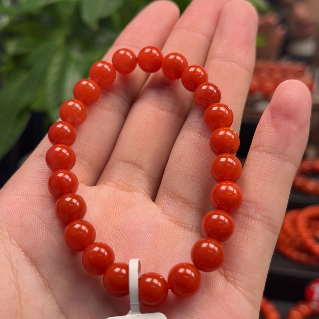 南红玛瑙未镶嵌手链保山杨柳手串8+