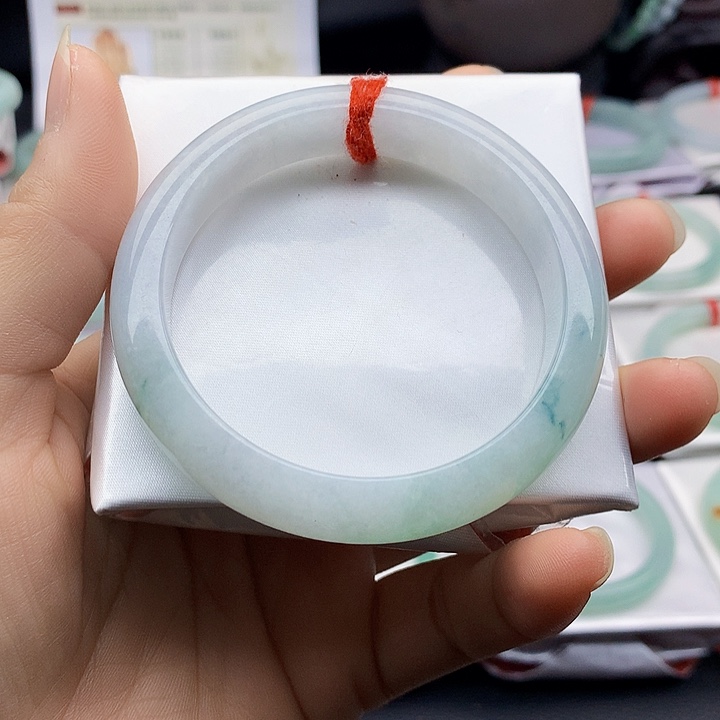 翡翠未镶嵌手镯缅甸天然翡翠A货57.5