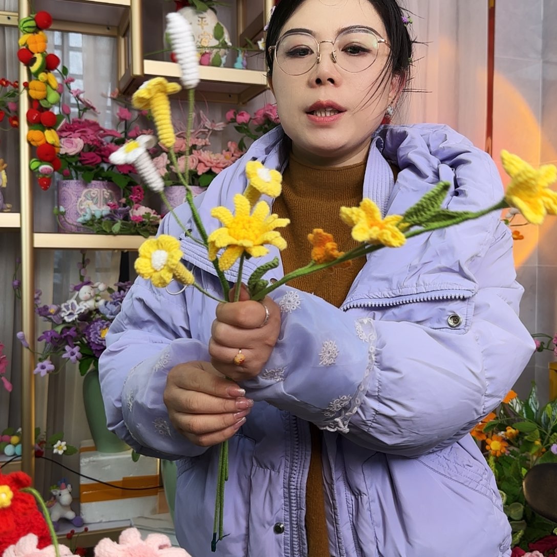 手工钩织设计花束