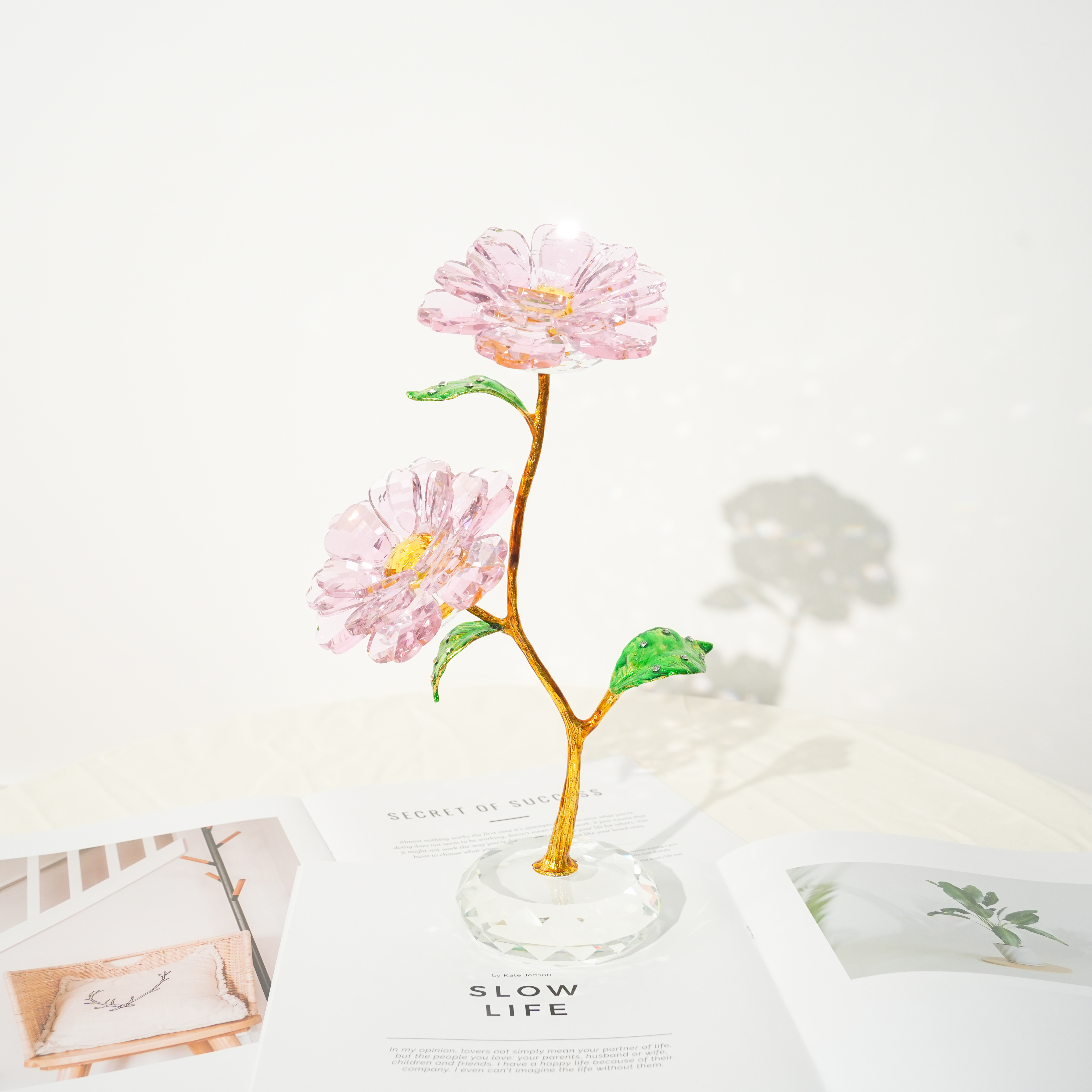 轻奢太阳花高级感样板房酒柜客厅桌面摆件装饰品