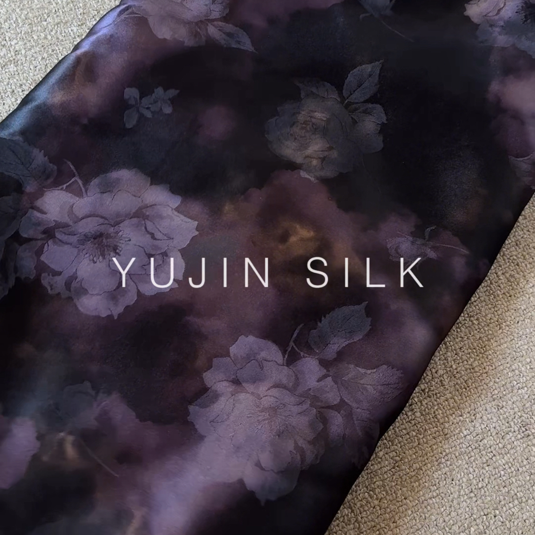 「惊梦」YUJIN SILK 提花重缎香云纱桑蚕丝114门幅38姆米