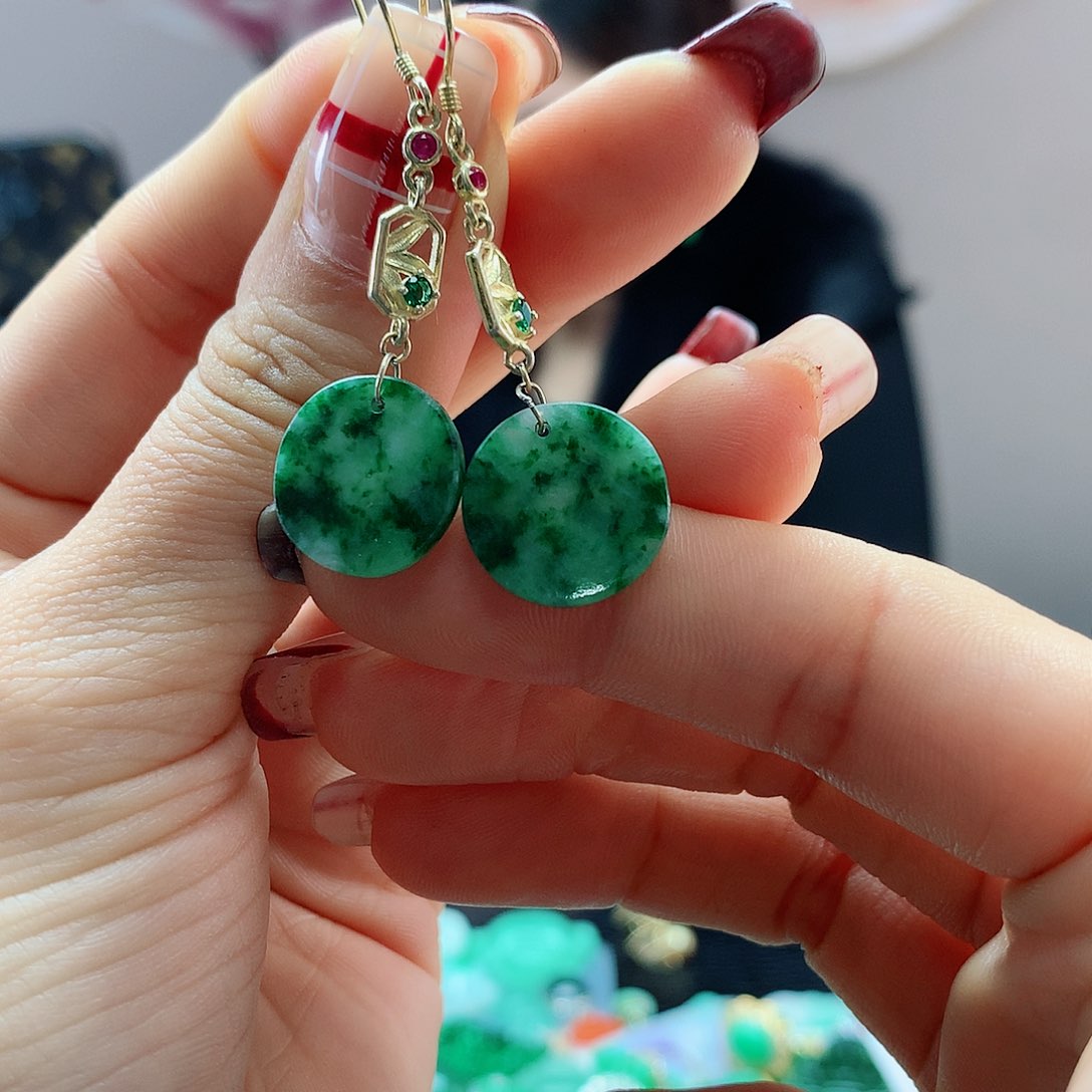 【闪购商品】翡翠耳饰银S925镶嵌，