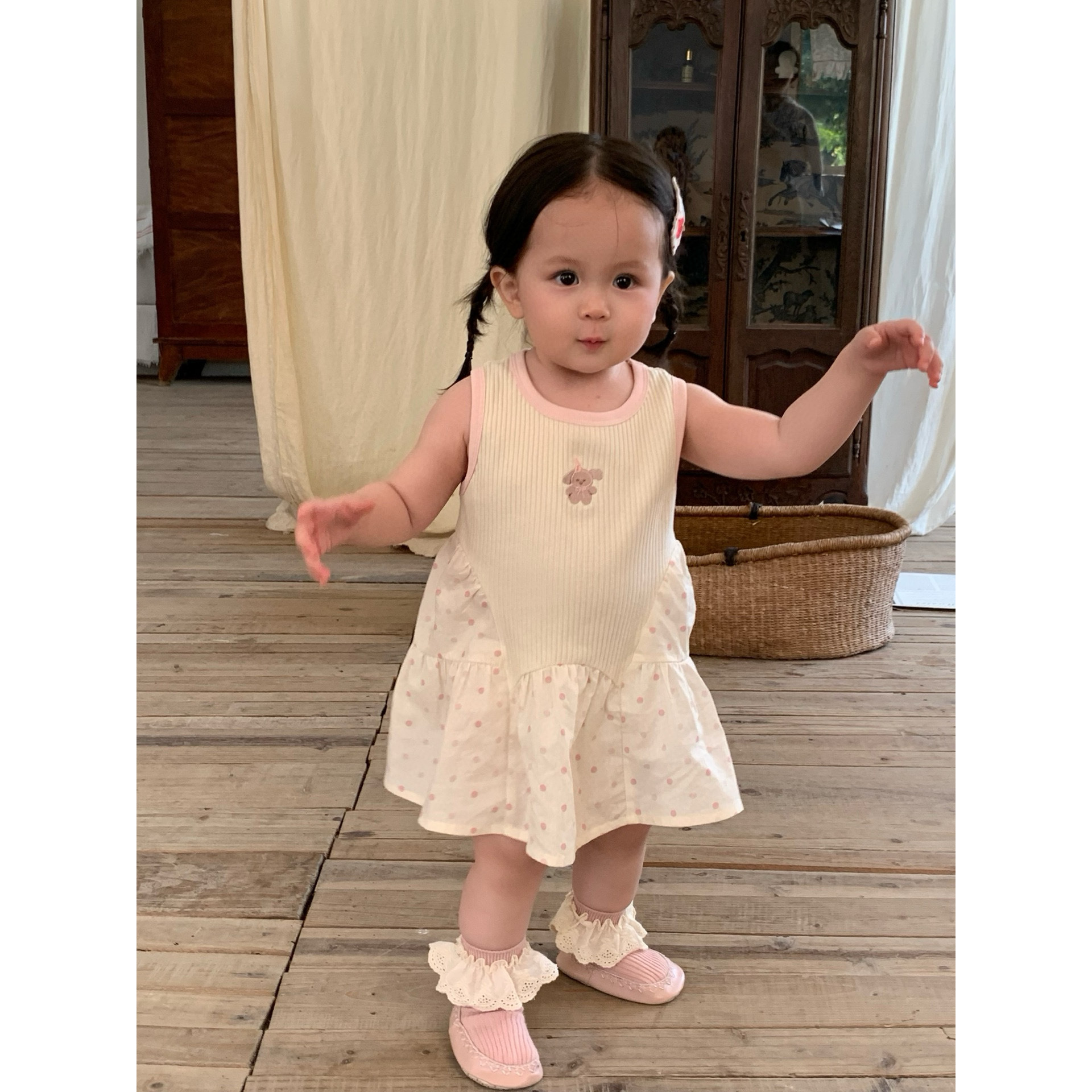 【NO退NO换】欢宝-奶小西-2025夏-编码0119-NXX5712-波点连衣裙