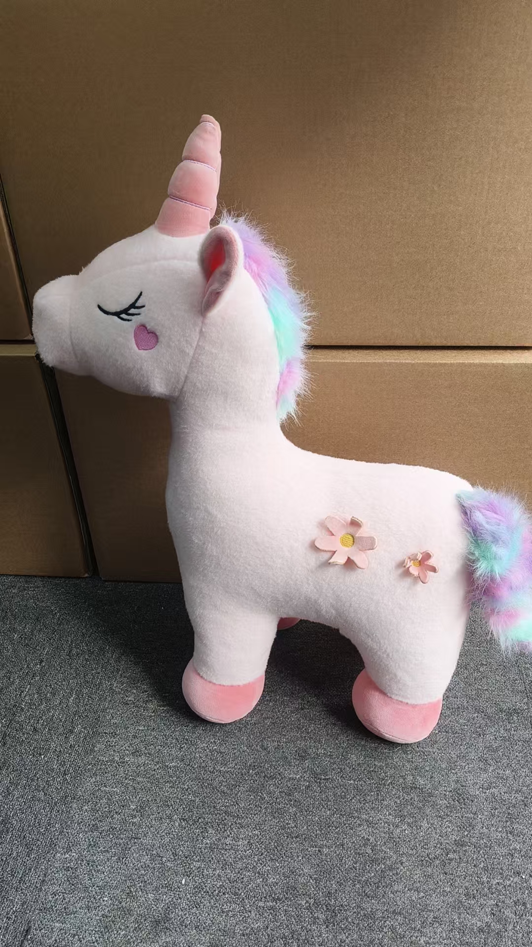 新款真七彩独角兽坐骑毛绒玩具礼物 QF