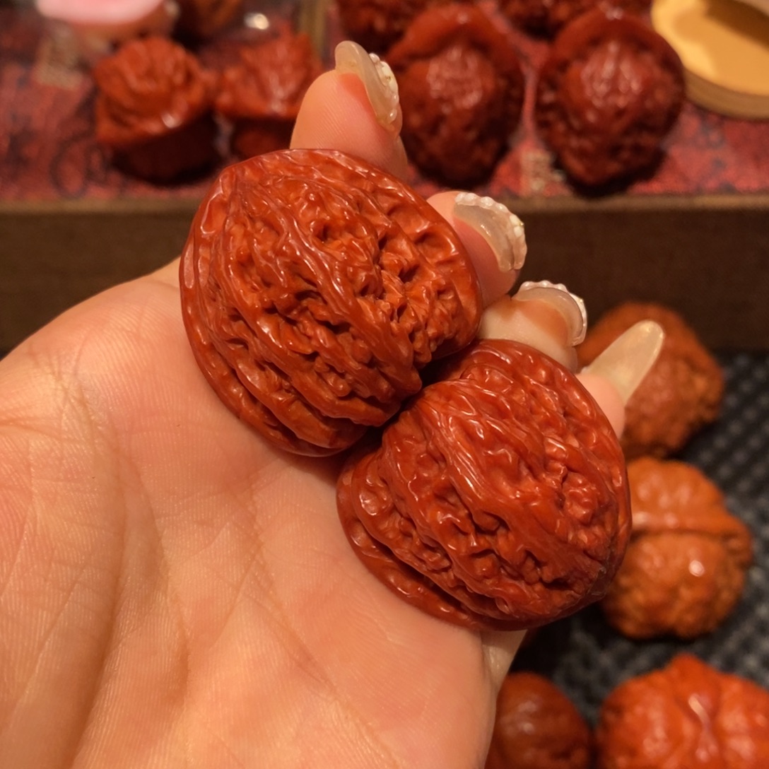 吊坠文玩核桃33玉化密纹，0362