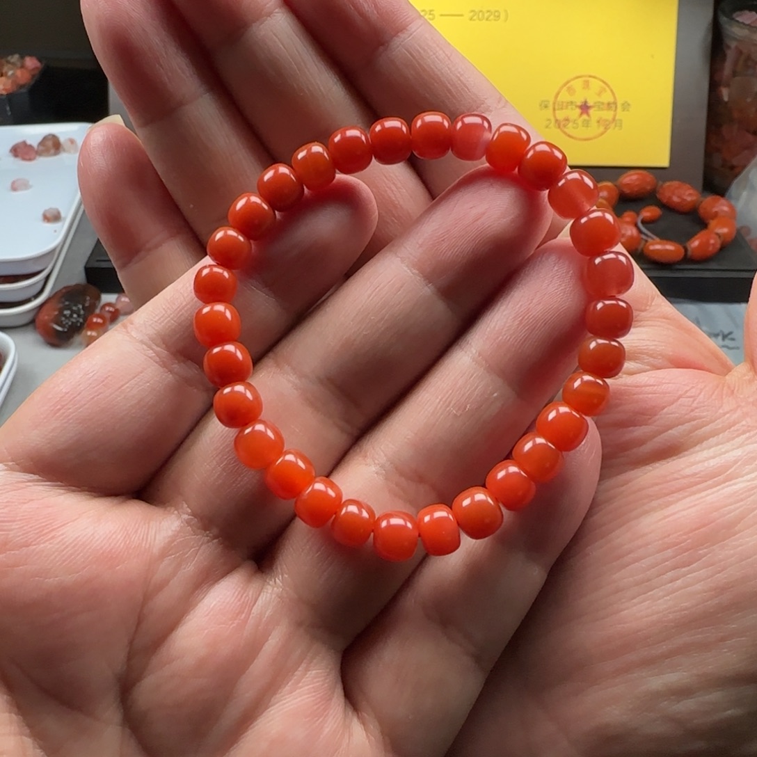 南红玛瑙未镶嵌7➕老型手串