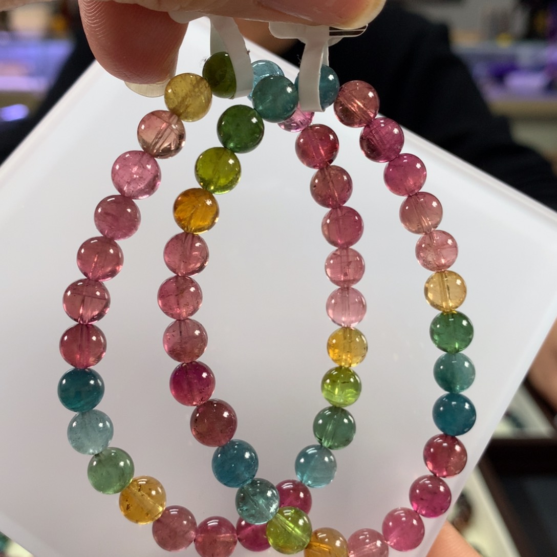 碧玺手链未镶嵌6.6毫米左右