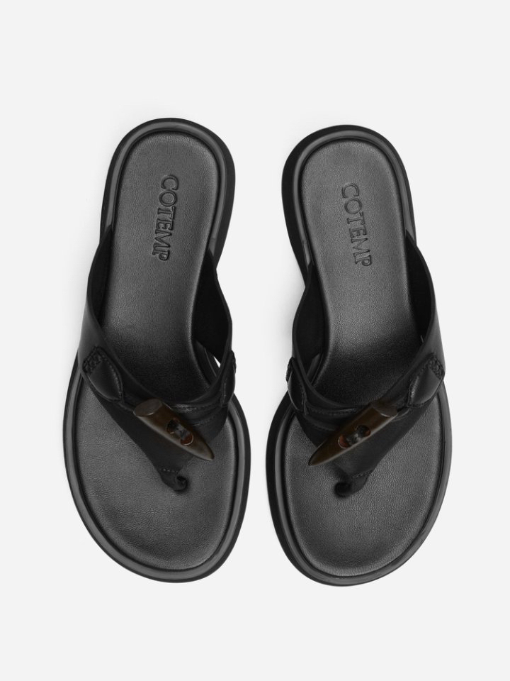 25春夏cotemp设计师品牌棕咖色拇指扣高跟鞋拖