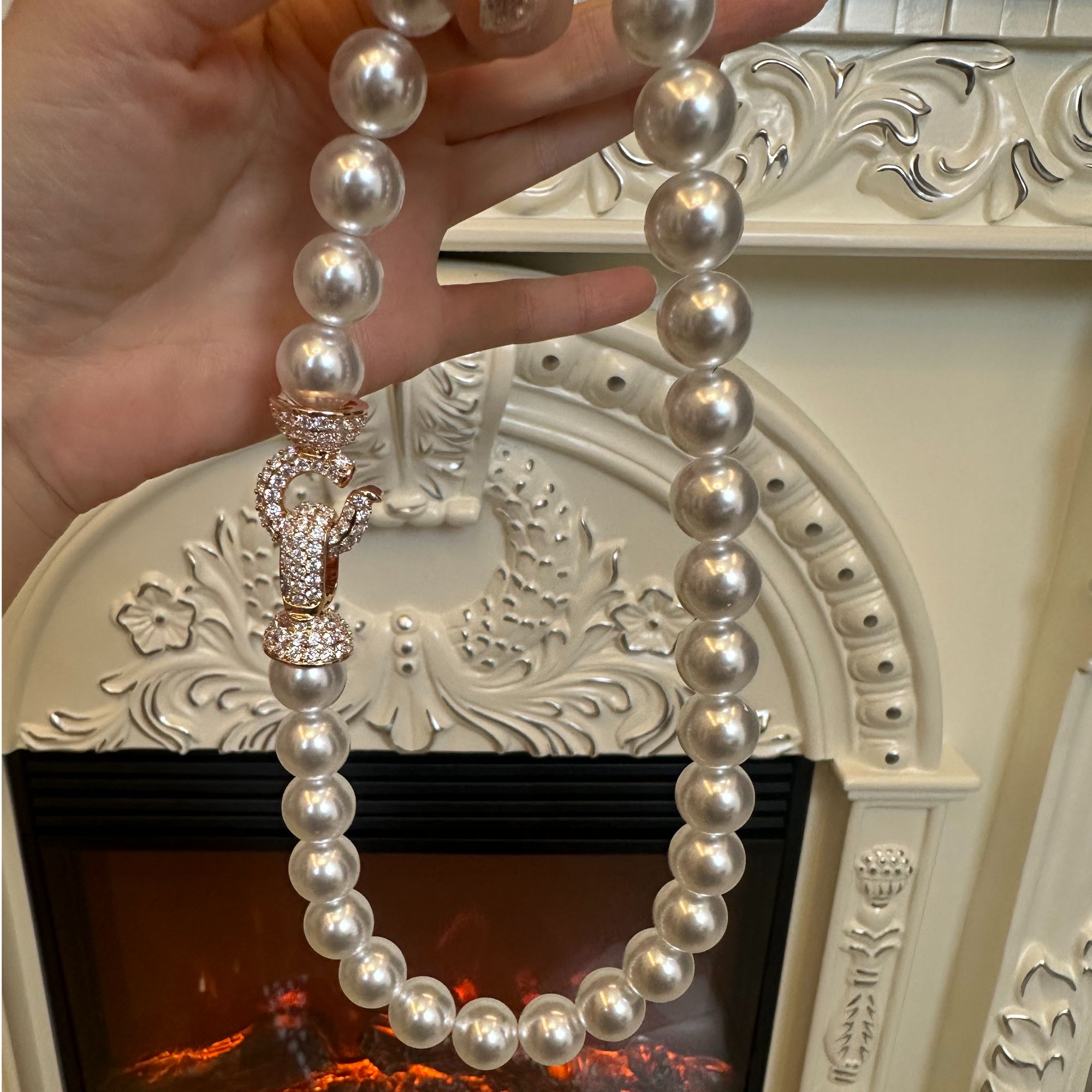 合金莫桑石项链 设计师款简约大气百搭休闲气质素款高定项链