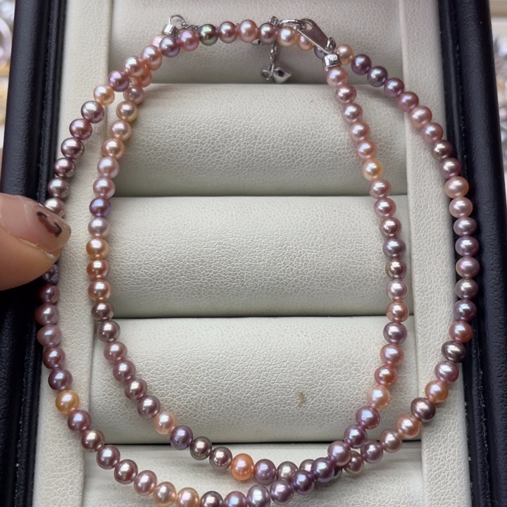 淡水珍珠项链银S925镶嵌