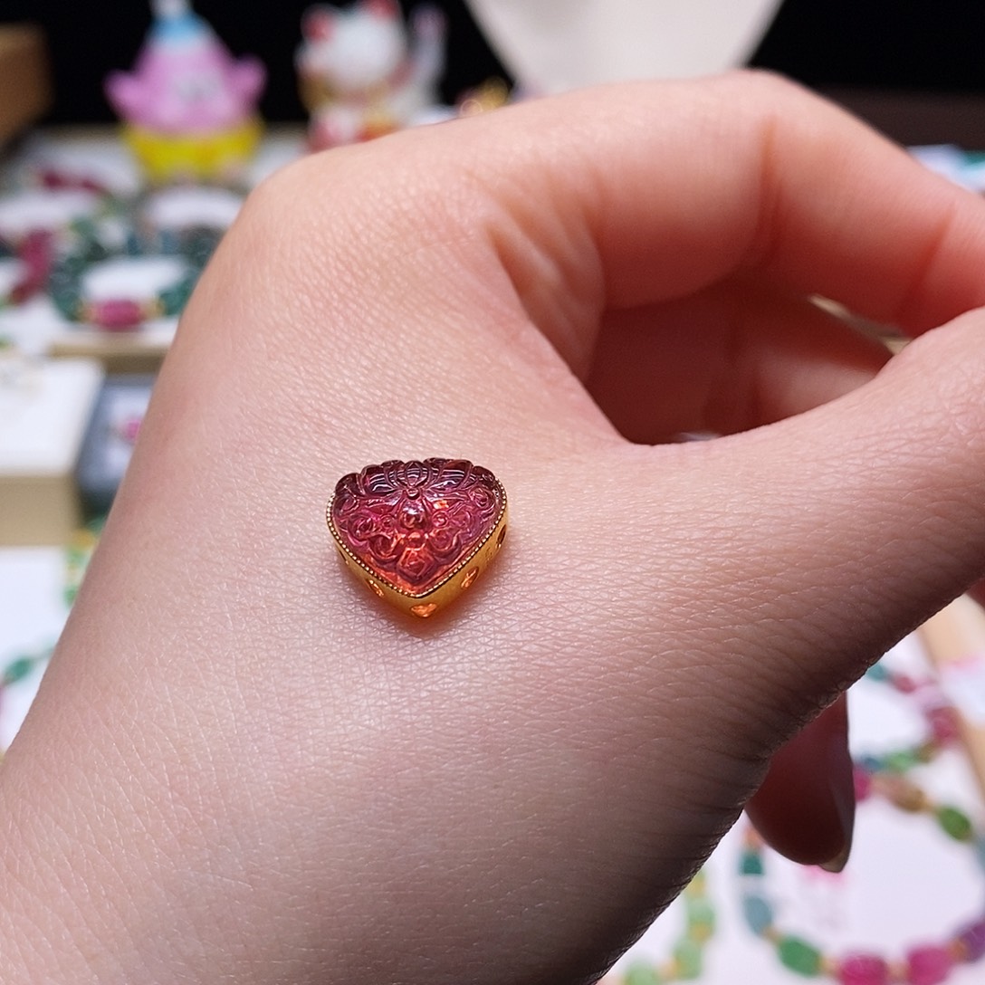 碧玺碧玺吊坠18K金镶嵌