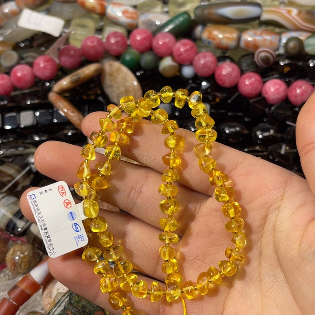 玛瑙/玉髓散珠蜜蜡随行