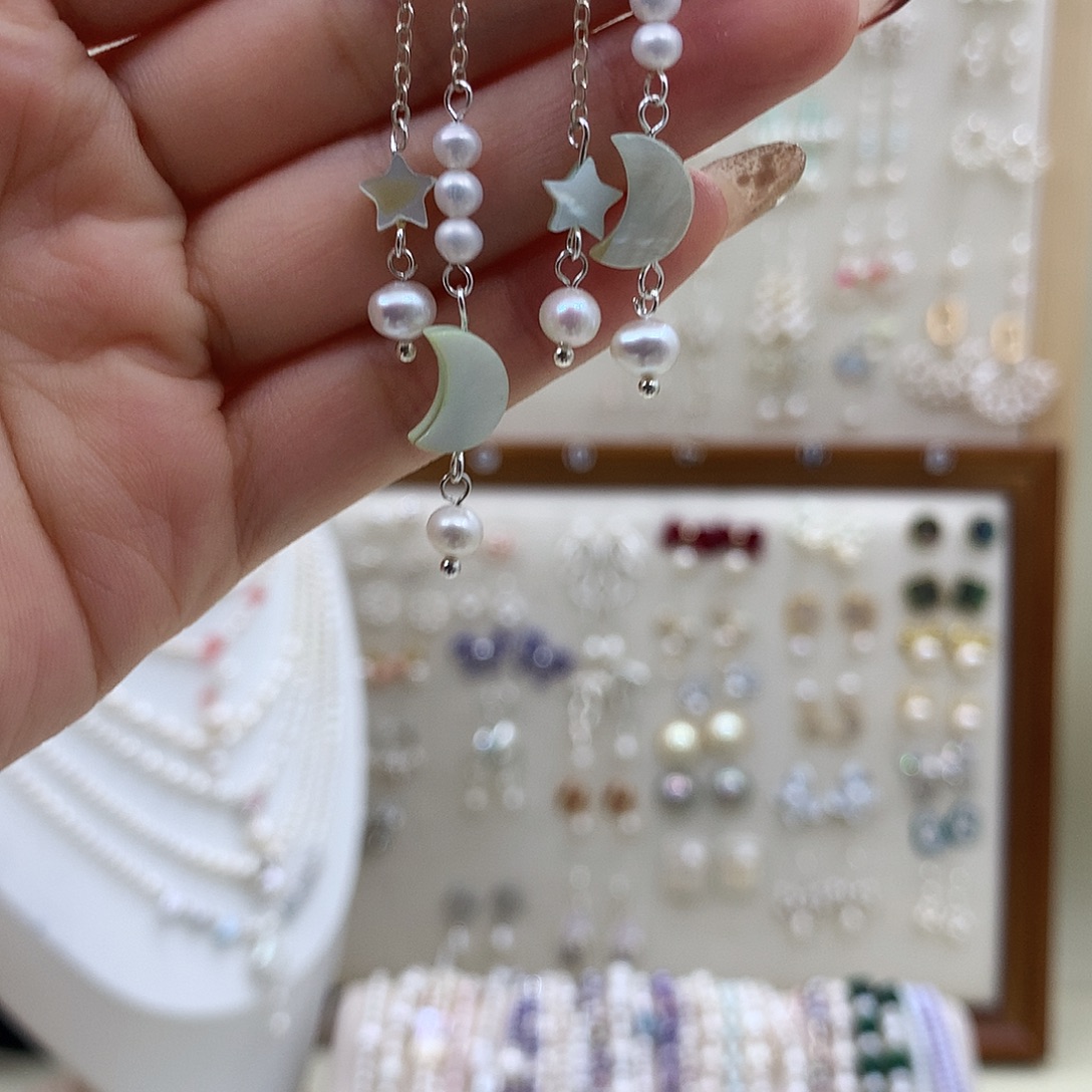 耳饰淡水珍珠银S925镶嵌