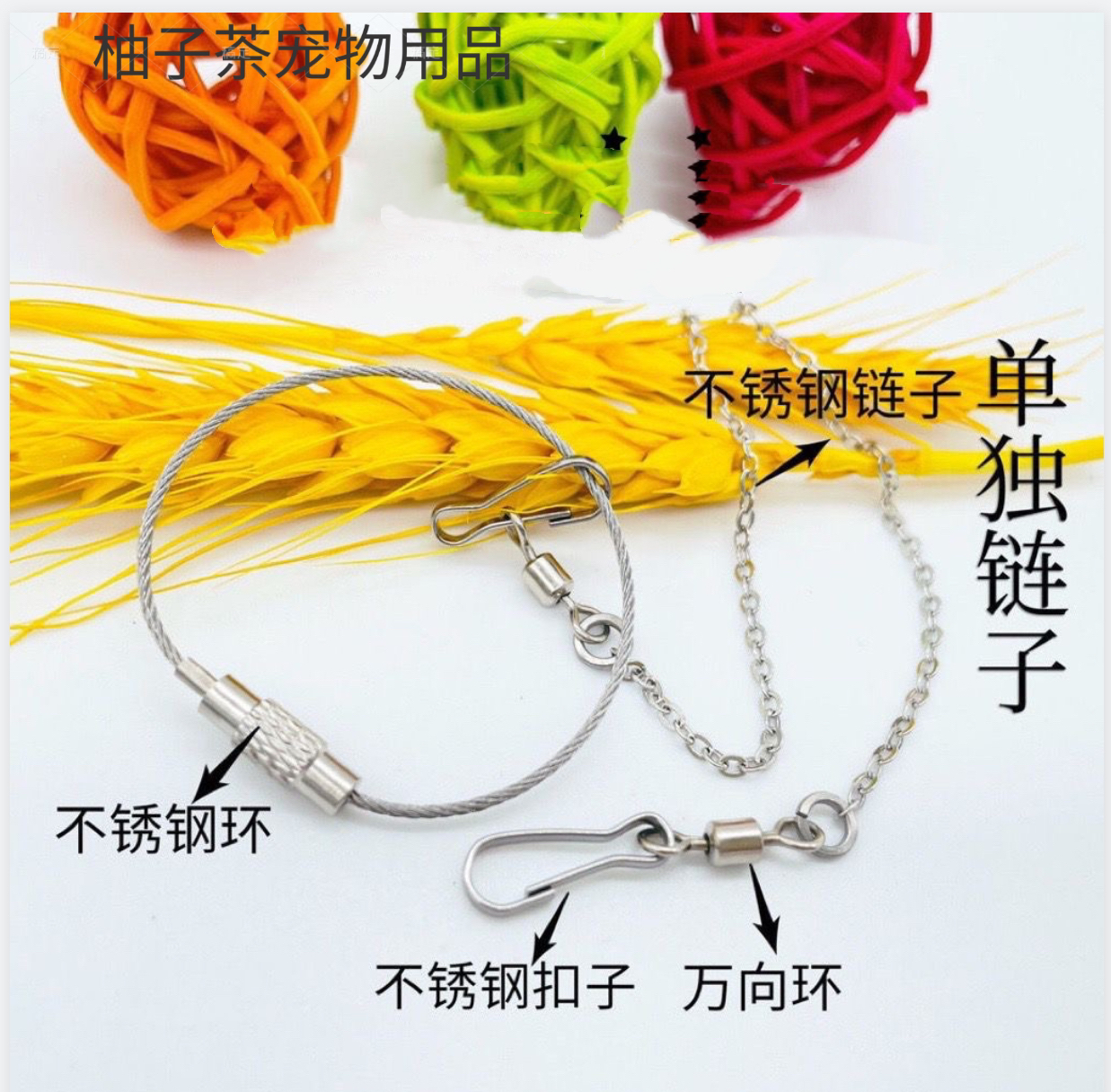 虎皮牡丹玄凤鹦鹉脖套鸟用脖链子太阳和尚站架站杠链外出牵引链子