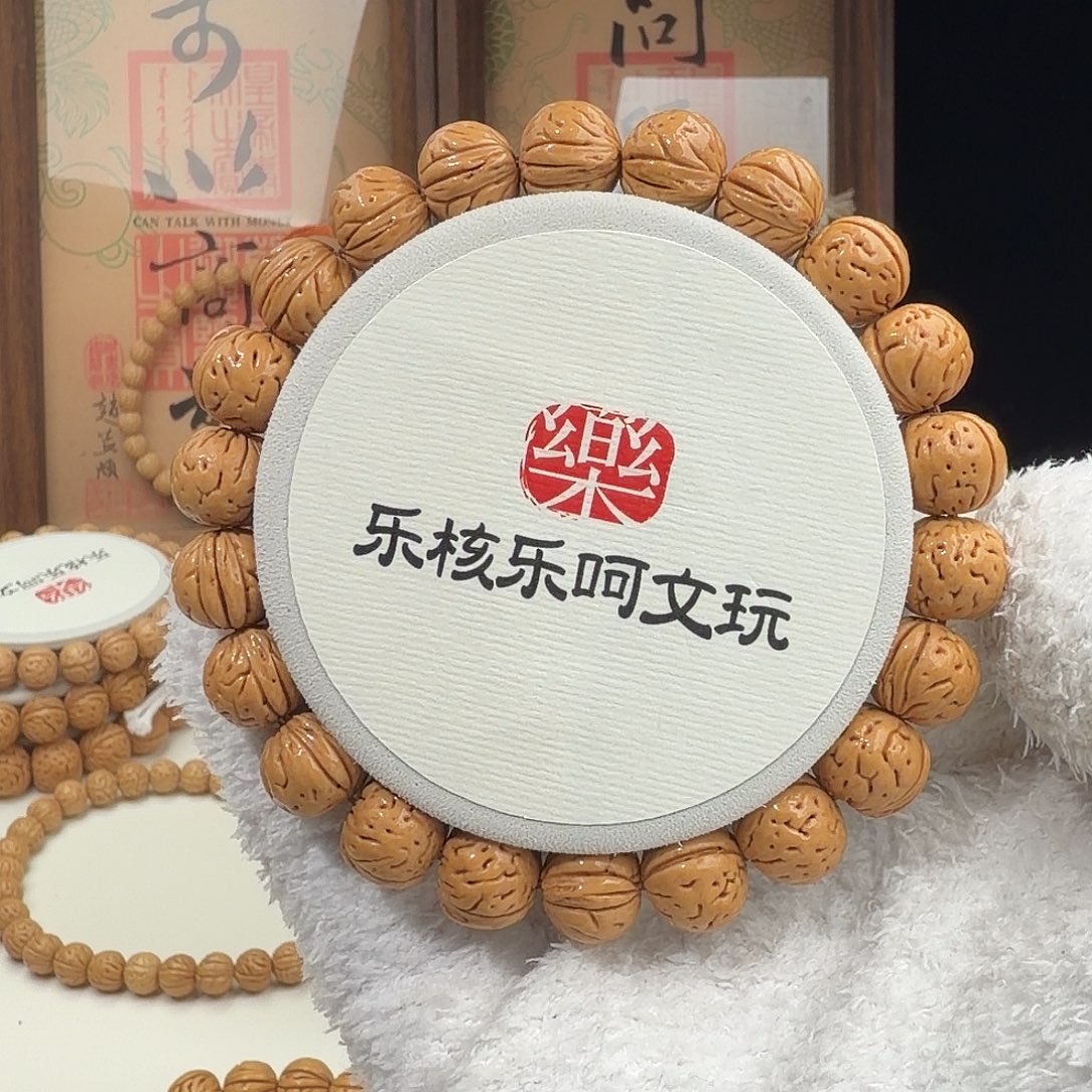 桃核手串1.1大加「双脐小黄桃」野生桃核单圈