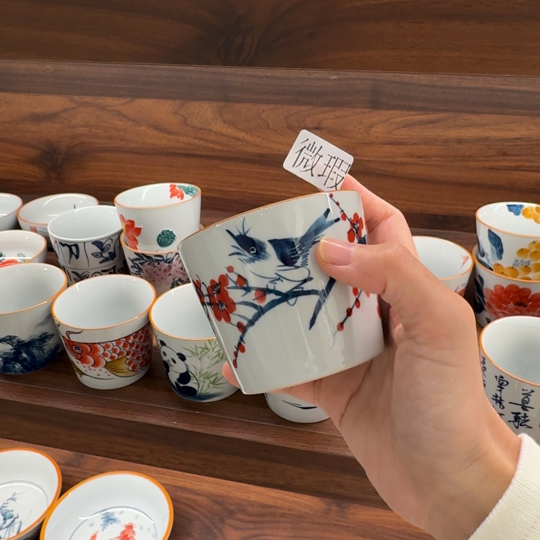 釉下手绘茶具微瑕