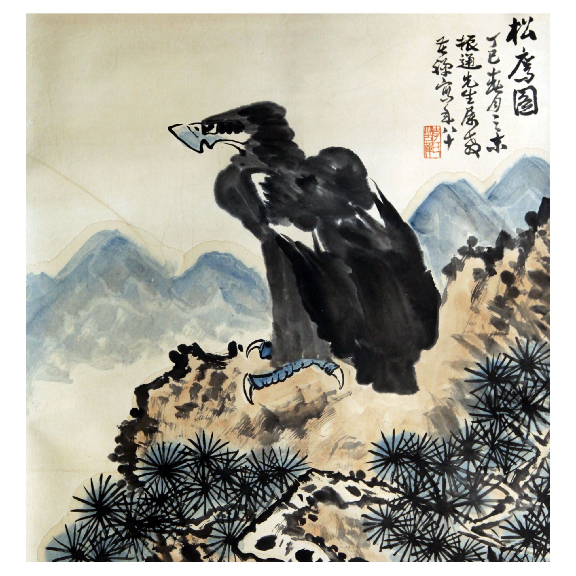 LKC  松鹰图  64X61  纸本立轴