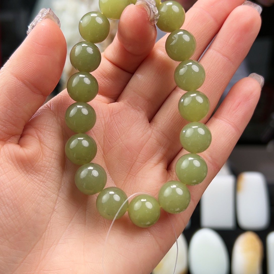 和田玉颈饰银S925镶嵌