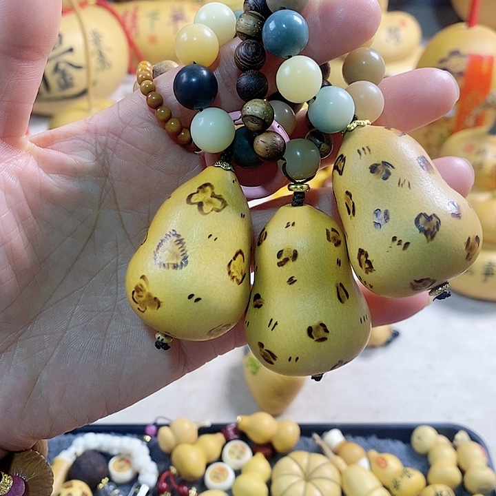 豹纹葫芦挂件手把