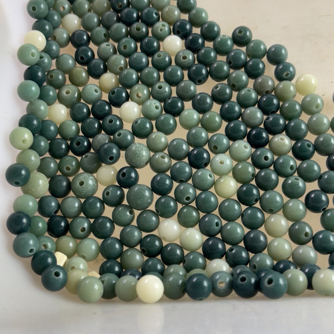 粉***生白玉菩提吊坠8青提圆珠260