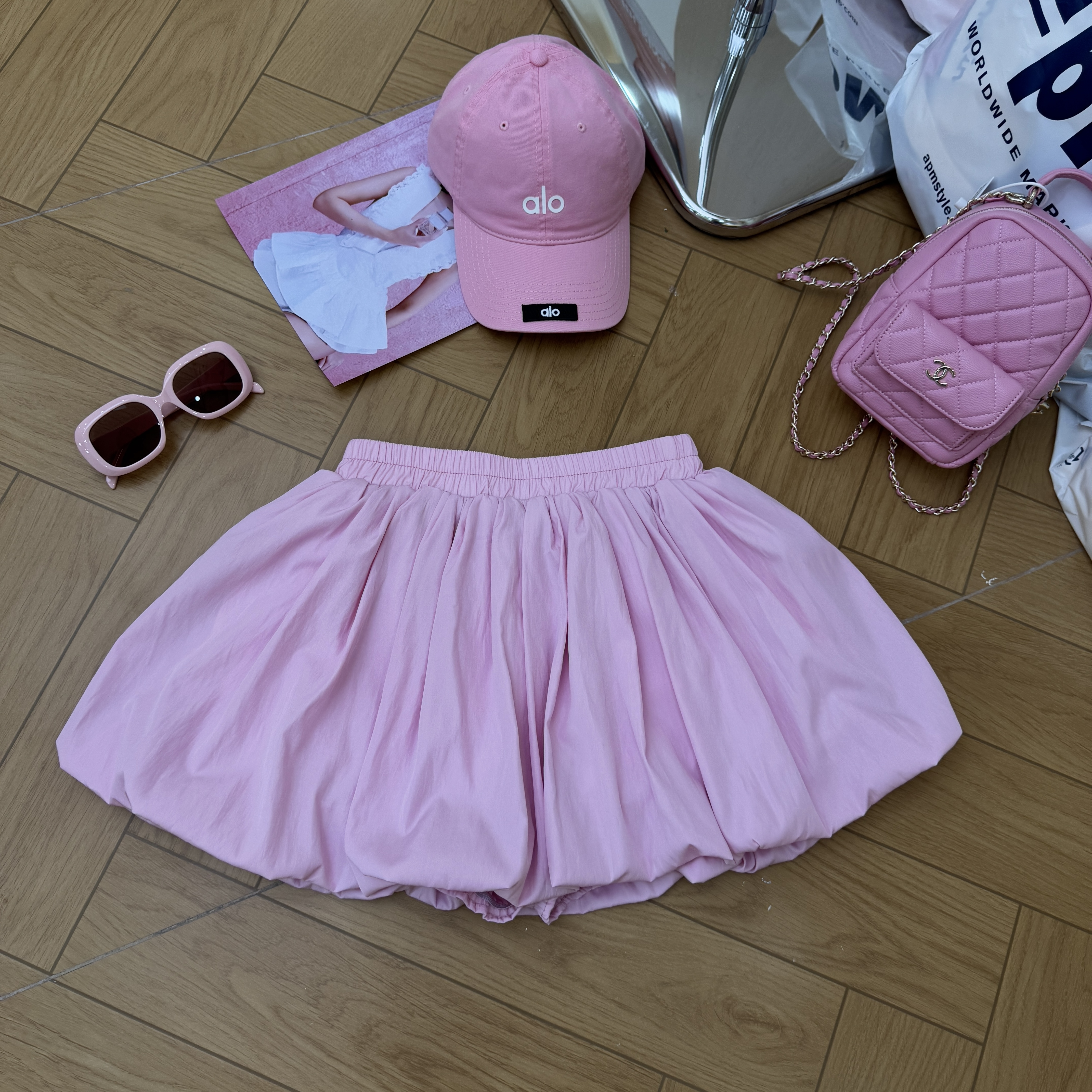 【打打】蓬蓬花苞短裙女夏季高腰显瘦辣妹防走光a字百褶短裙
