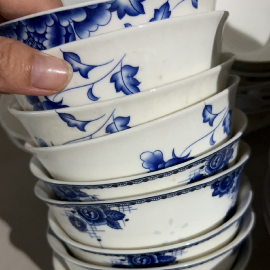 青花混色4.5寸10个混装