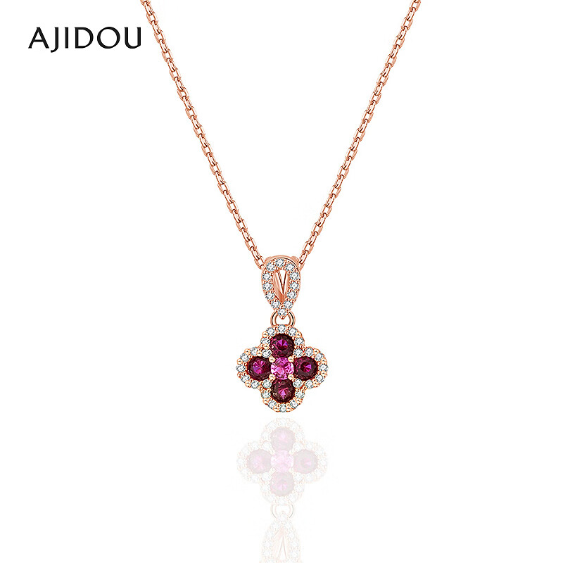 铜合金合成锆石项链 铜合金合成锆石吊坠 AJIDOU阿吉豆项链女款四