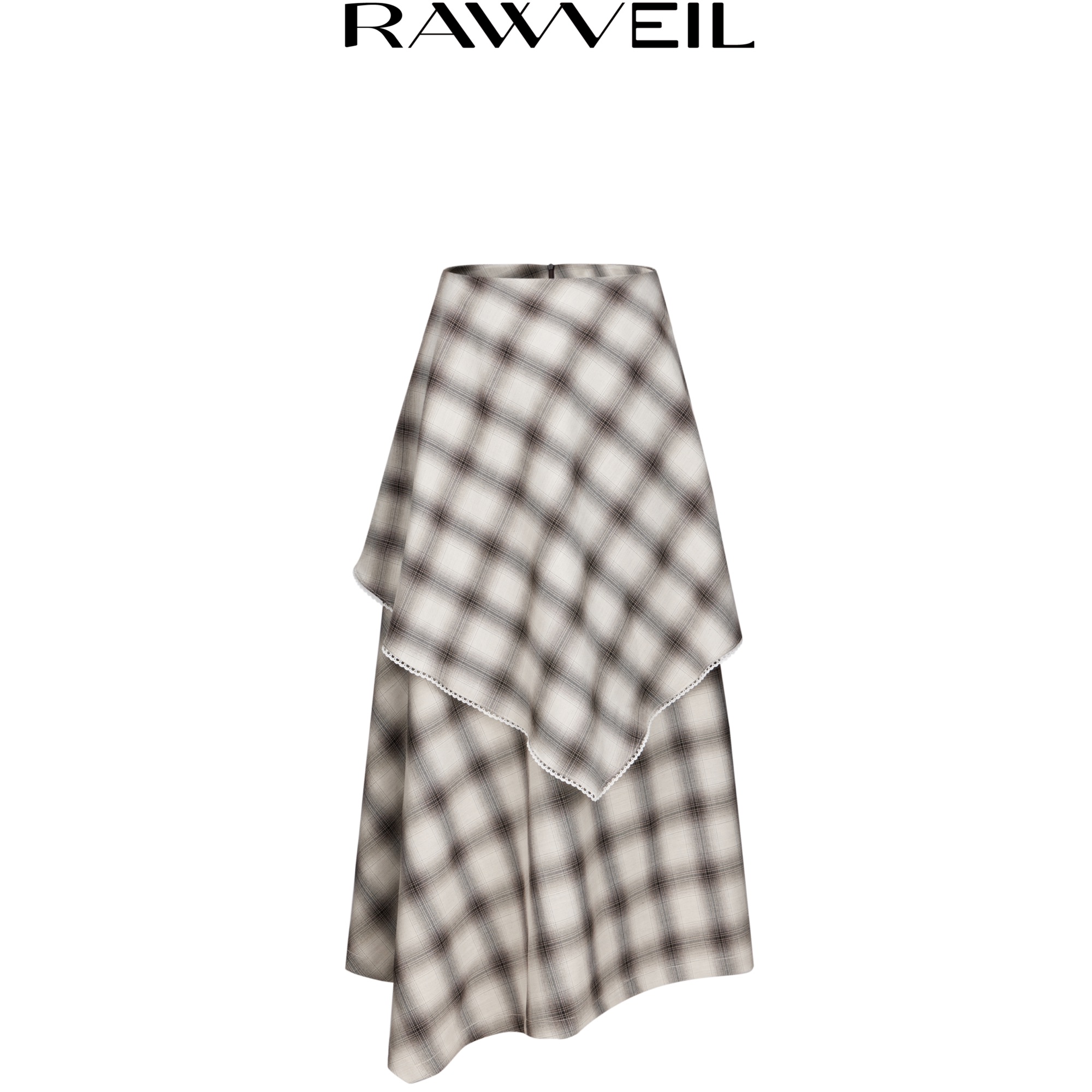 RAWVEIL 「尘雾漫格」织标格纹裙美拉德风通勤休闲风