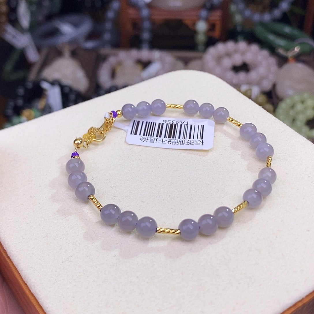 和田玉未镶嵌多样性发一 925.银烟紫手链