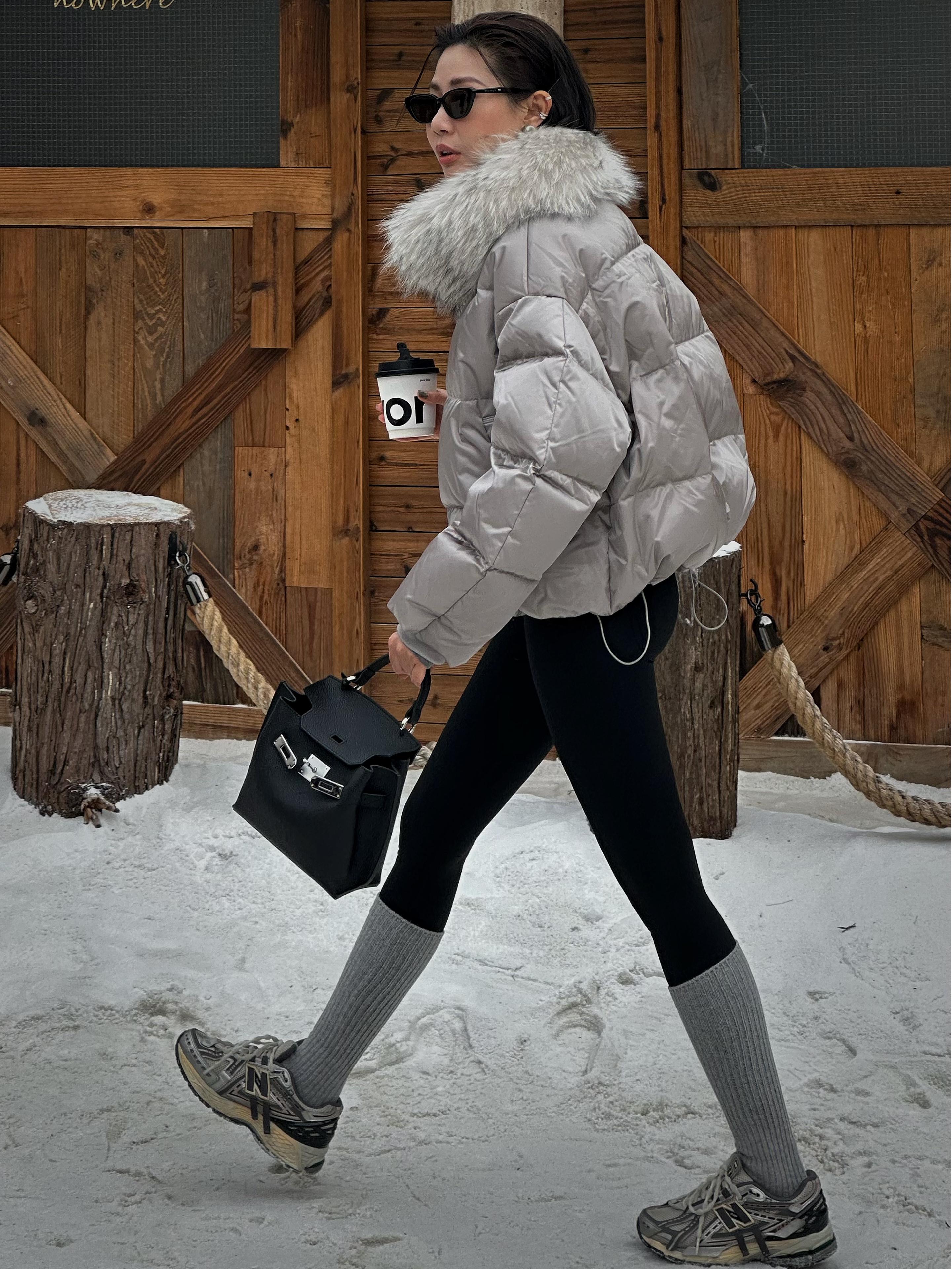 WUWU STUDIO【曙光】美式街头风大貂子毛领短款羽绒服3528