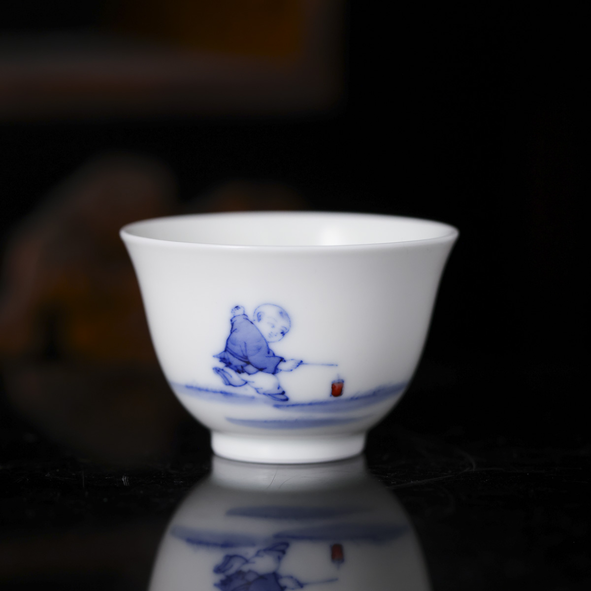 自慢堂--不言美器--清湛闻杯青花放鞭炮