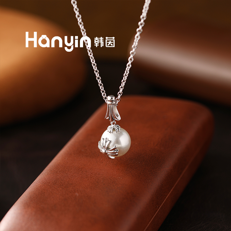 铜合金项链 14mm克罗风原创设计轻奢气质高级珠珠十字架项链AAA