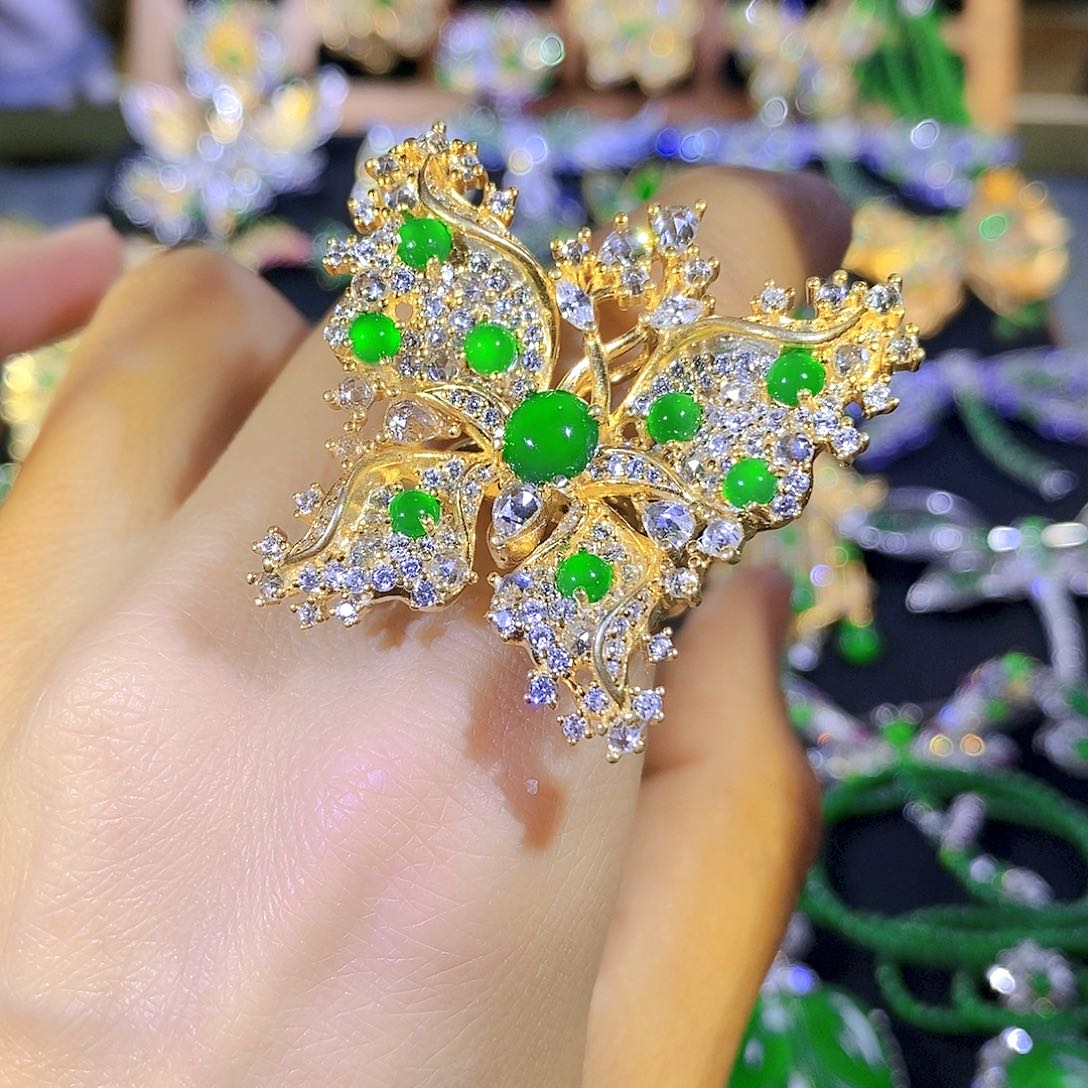 吊坠(不含链)银S925镶嵌翡翠