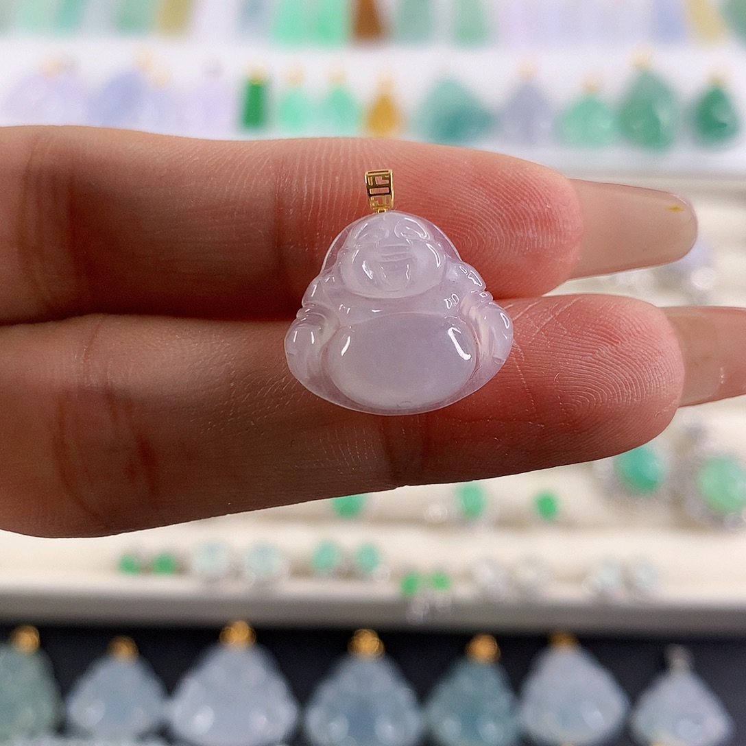 翡翠未镶嵌颈饰缅甸天然A货翡翠 小佛公