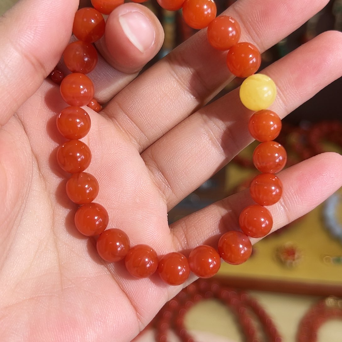 南红玛瑙手链未镶嵌