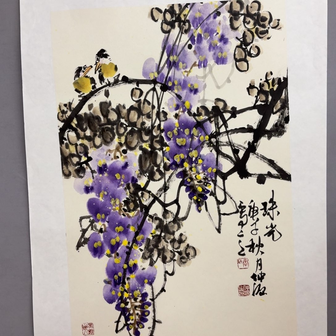 国画艺术家真人手绘