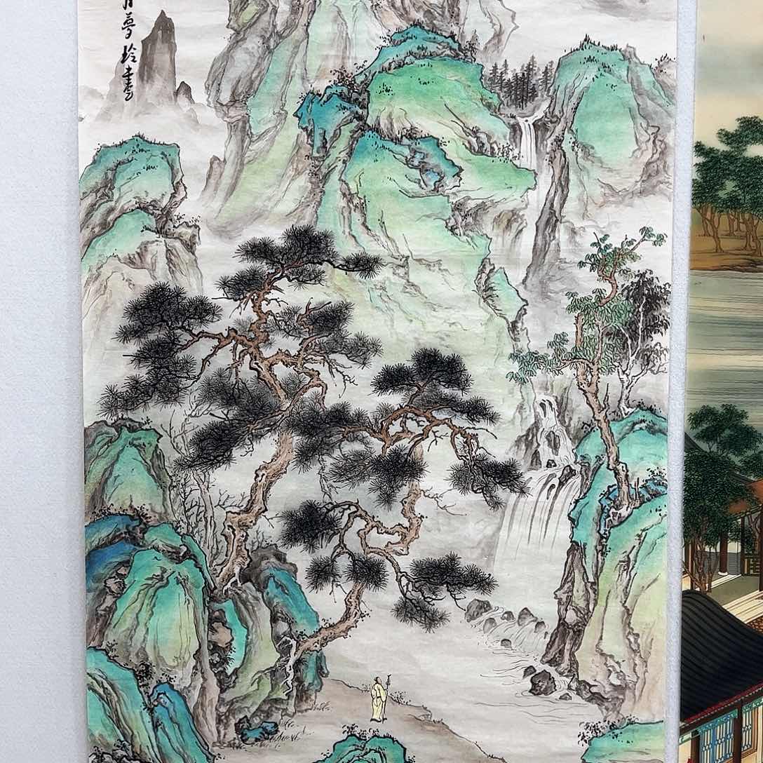 国画纸本工笔山水