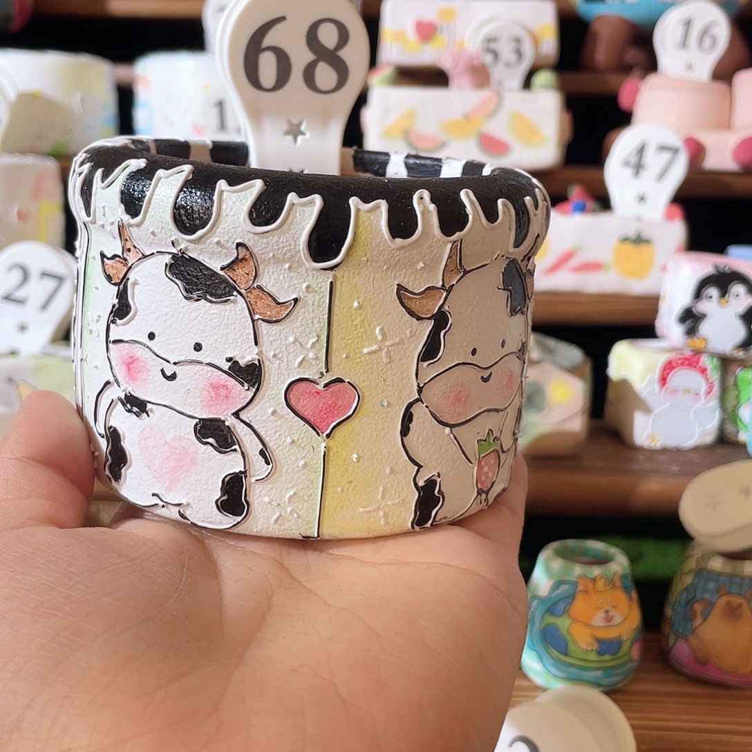 68…..手工手绘花盆