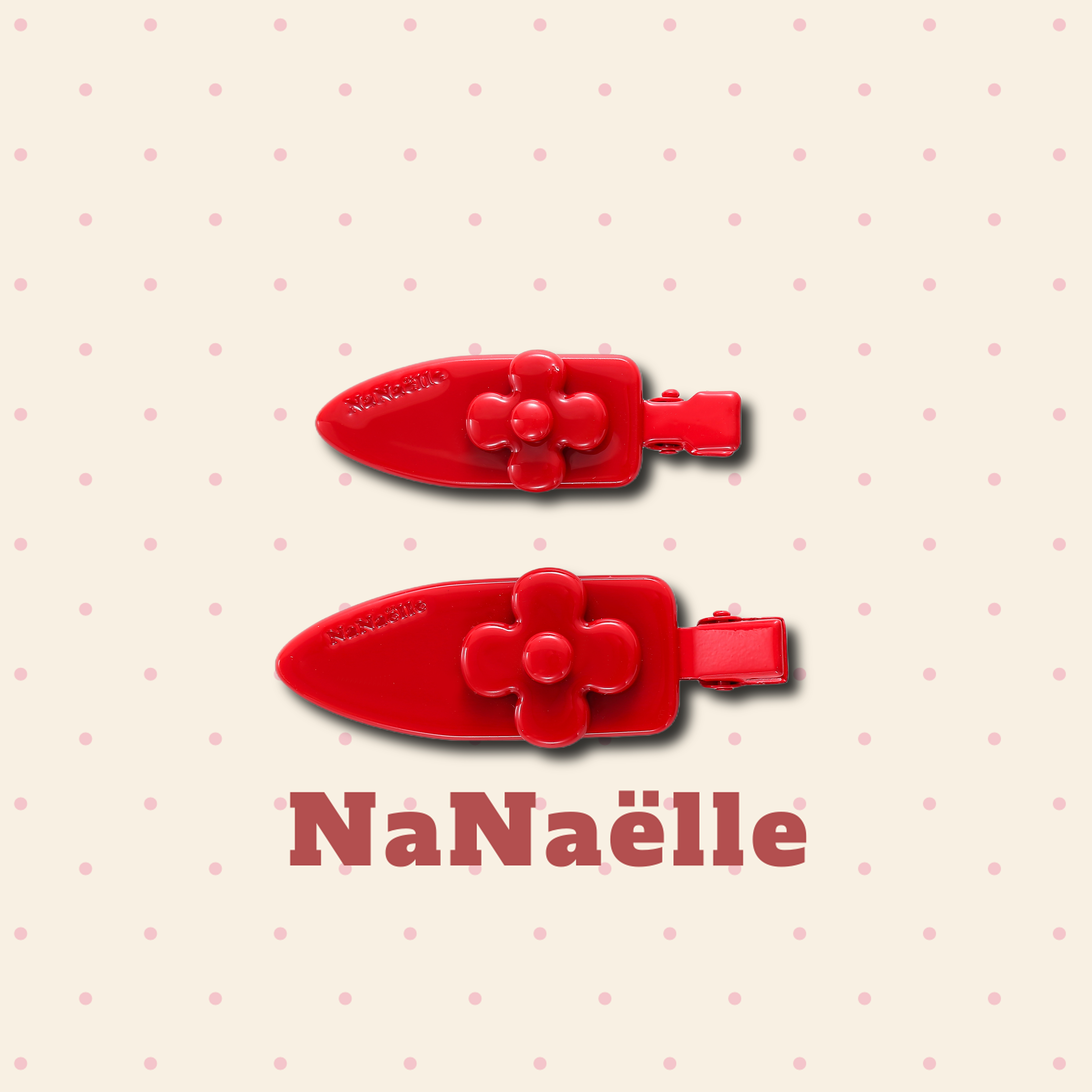 NaNaëlle 醋酸板材边夹四叶花造型尖头夹ins风发夹小众设计感头饰