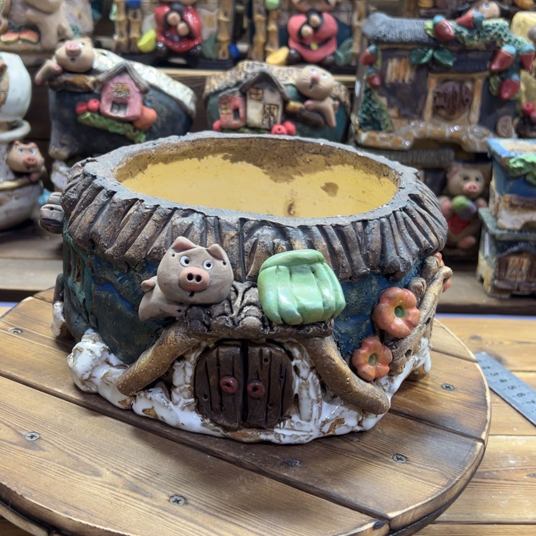 红陶嘻哈多肉花盆