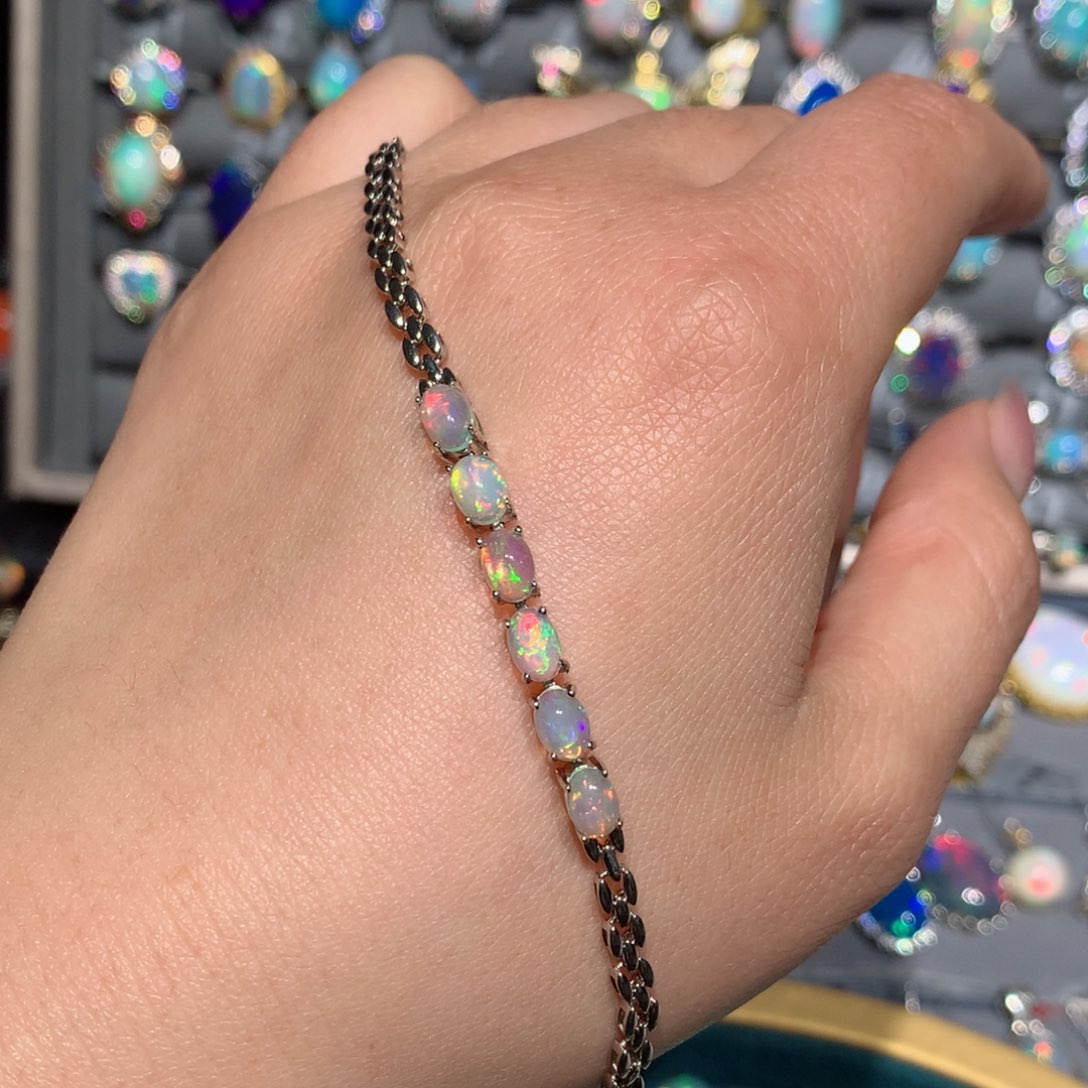 欧泊福利手链银S925镶嵌