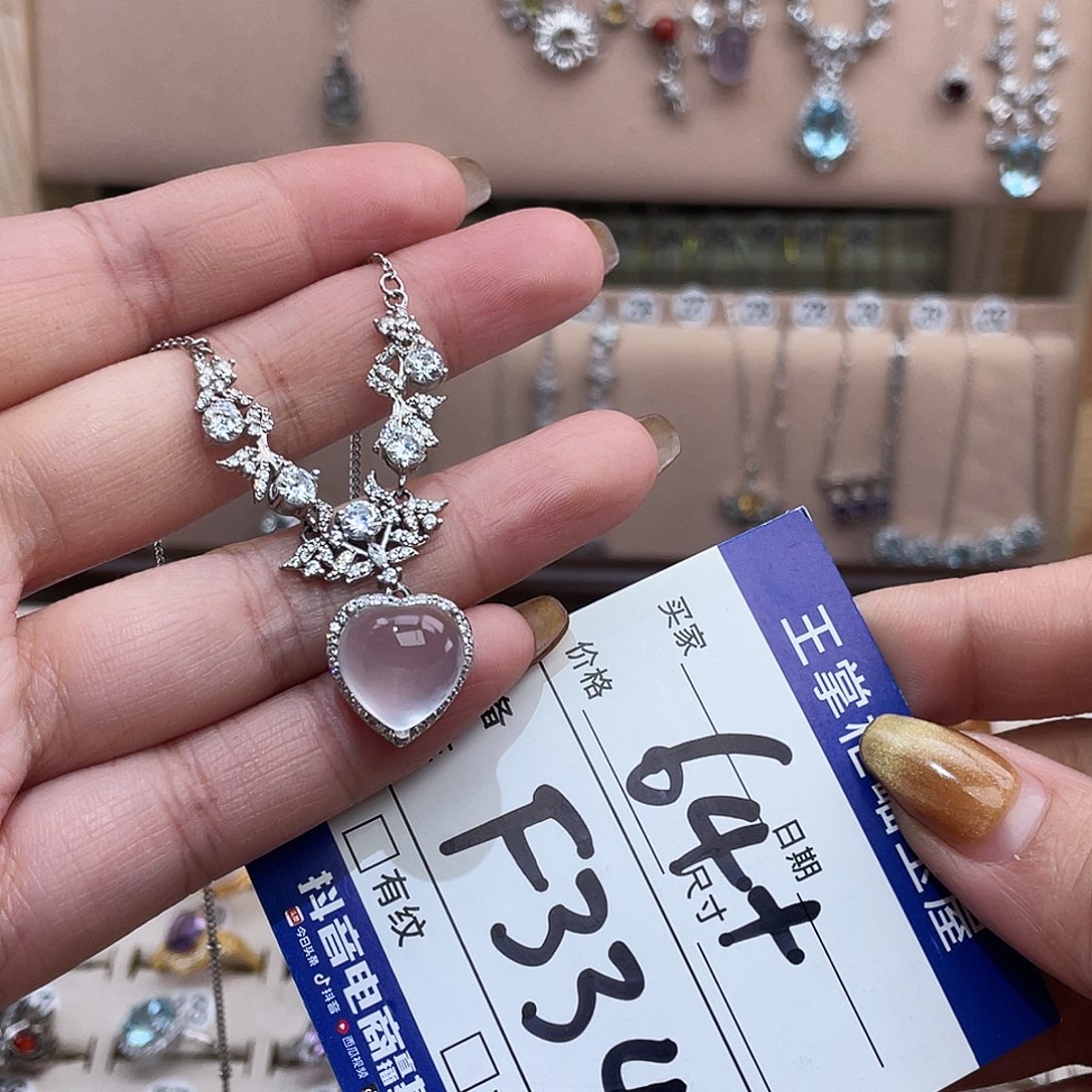 水晶颈饰银S925镶嵌