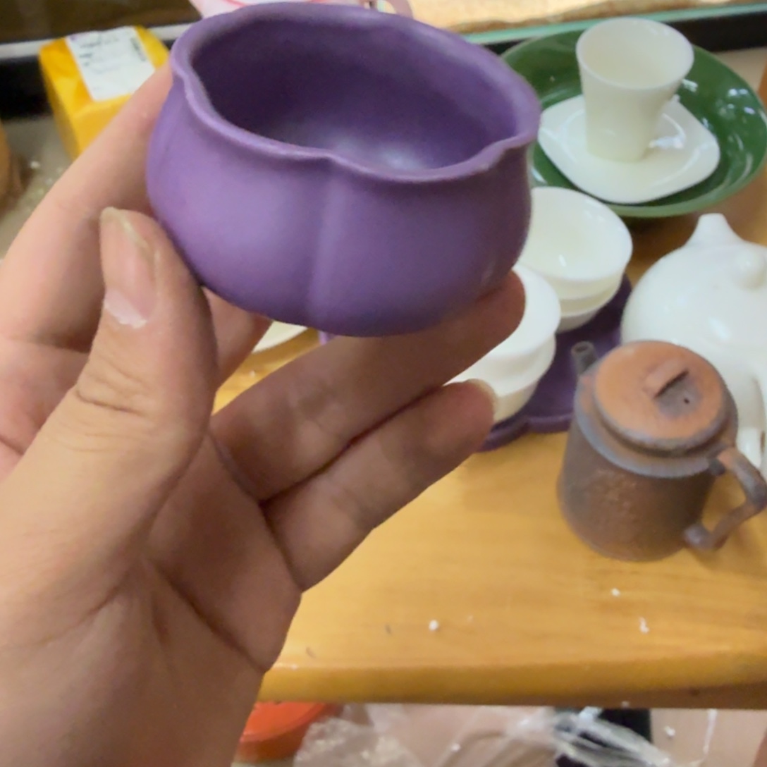 绿泥陶瓷茶具微瑕介意勿拍