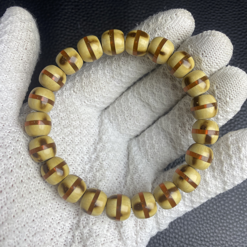 高品质毕业级花皮紫金鼠菩提实心鼠手串金腰带卡10 A657