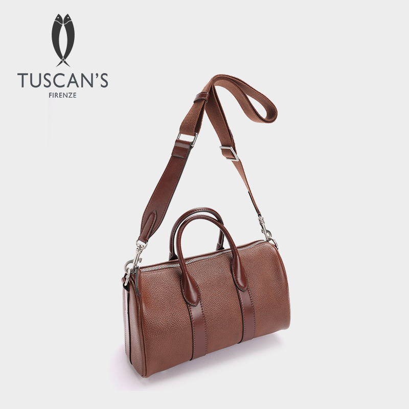 TUSCAN'S秋冬时尚复古福宝牛皮手提包单肩斜挎包双鱼女包