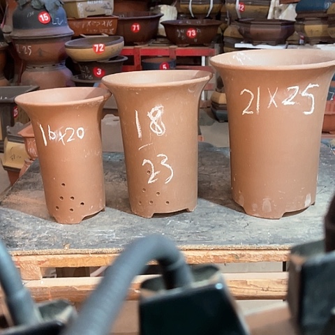 紫砂花盆兰花花盆三个