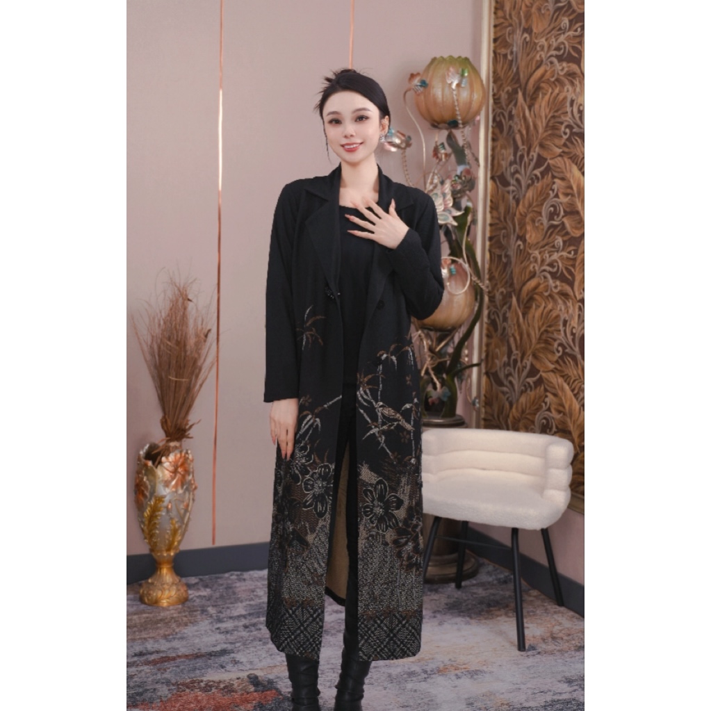 2025春季新款韩版气质百搭休闲时尚女士过膝中长款外套#7-9